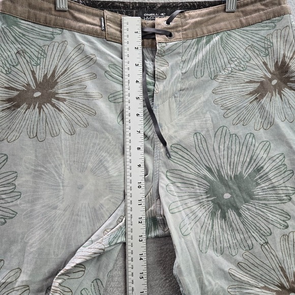 Oneill Men Shorts 34 Gray Floral Polyester Nylon Hyperfreak Board Shorts Beach - Picture 5 of 8